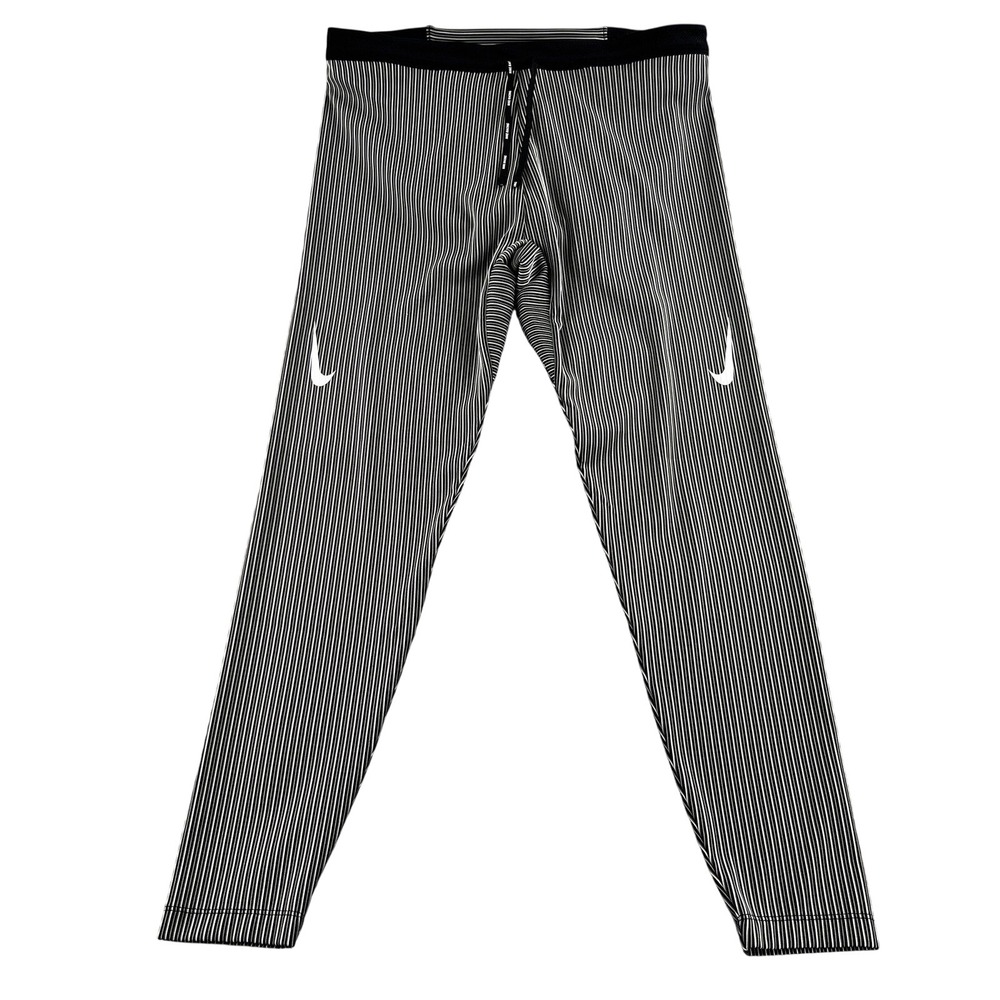 Nike AeroSwift Dri FIT Running Tights XL Black White Men DM4613 015 Striped